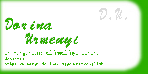 dorina urmenyi business card